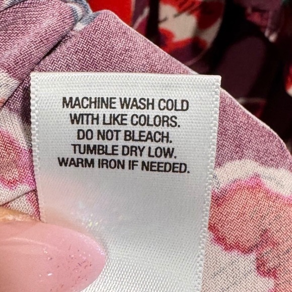 Roz & Ali Midi Dress Woman 1X Floral Print‎ Bell Sleeve Burgundy Wedding Church - Picture 9 of 9